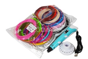DŁUGOPIS 3D mini drukarka pen dla dzieci BŁĘKITNY+ 109m filamentu w 20 kolorach !!!